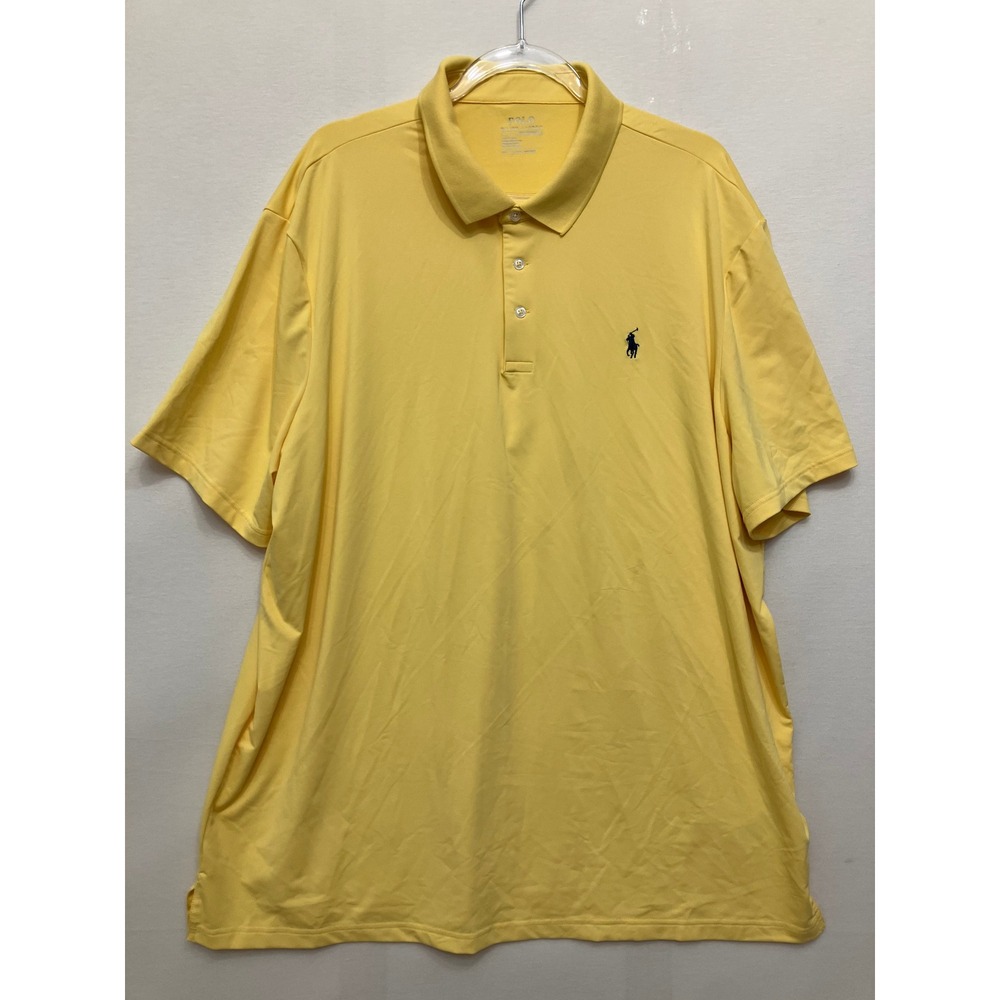 Polo Ralph Lauren Performance Polo XXL Yellow Short Sleeve Pony Logo Golf Shirt